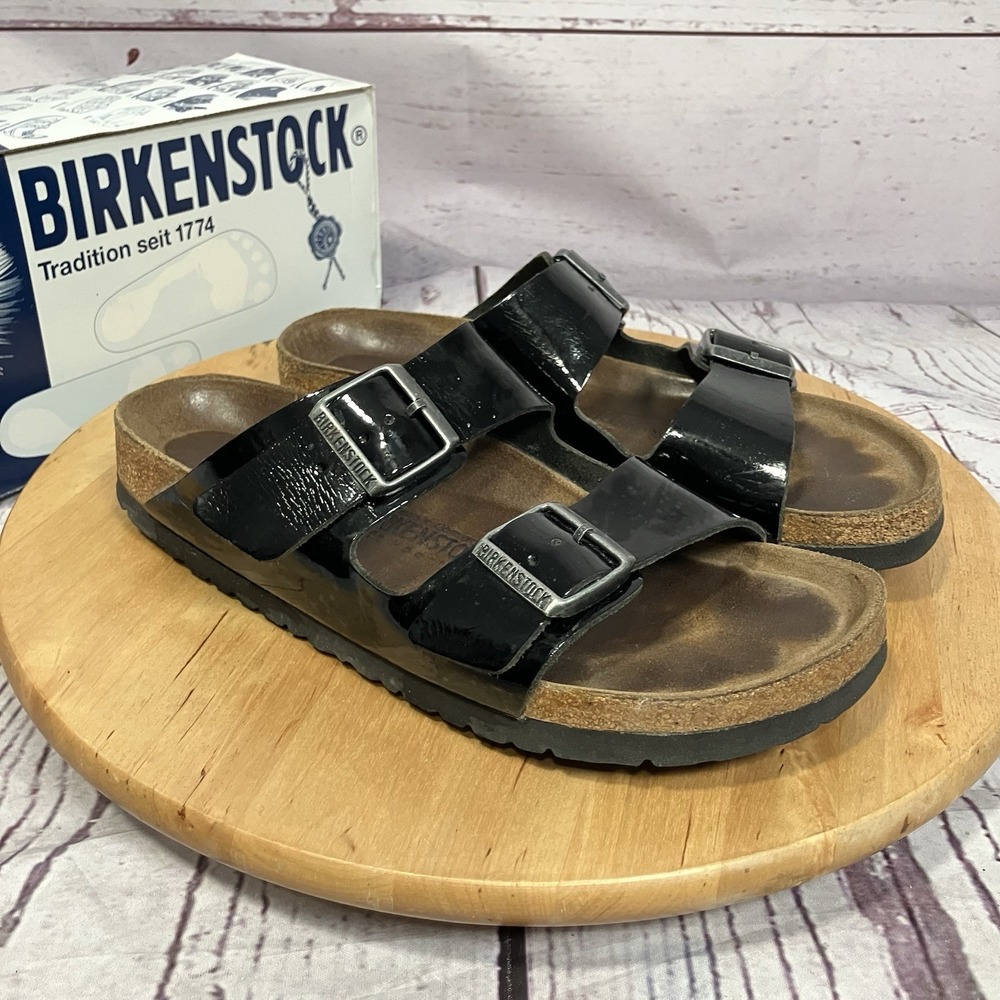 Birkenstock Arizona Soft Footbed Black Patent Womens Size EU 41 US 10